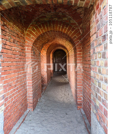 Ruins of Western Fort on Baltic Sea coast of Vistula Spit. Baltiysk. Russia 105118787