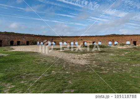 Ruins of Western Fort on Baltic Sea coast of Vistula Spit. Baltiysk. Russia Ruins of Western Fort on Baltic Sea coast of Vistula Spit. Baltiysk. Russia 105118788