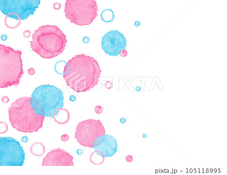 水彩背景　丸　手描き　ペイント　背景 105118995