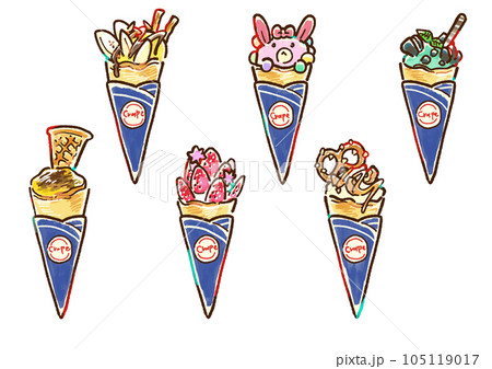 映えるクレープ6種類 105119017