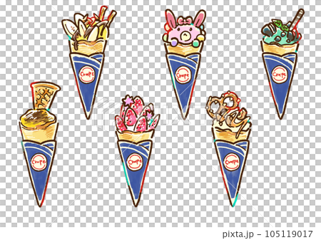 映えるクレープ6種類 105119017