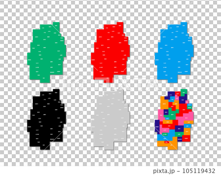 市町村入り地図＿岩手県＿デフォルメ-01 105119432