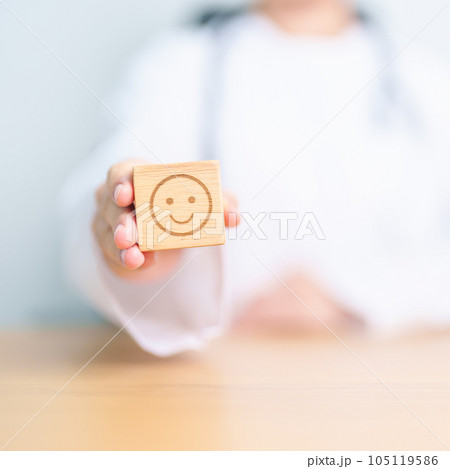 Doctor show Happy smile face block, Mental health Assessment, Psychology, Health Wellness, Positive Feedback, Customer Review, Good Experience, Satisfaction Survey, World Mental Health day concept Doctor show Happy smile face block, Mental health Assessment, Psychology, Health Wellness, Positive Feedback, Customer Review, Good Experience, Satisfaction Survey, World Mental Health day concept 105119586