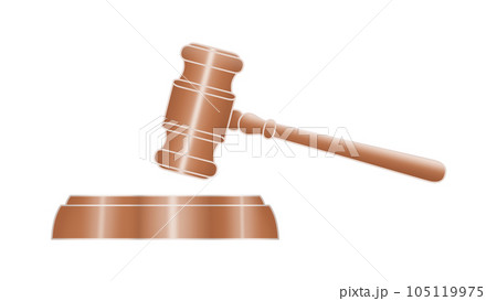 木製のガベルとサウンドブロック（小槌、オークションハンマー、台、裁判、議会） 105119975