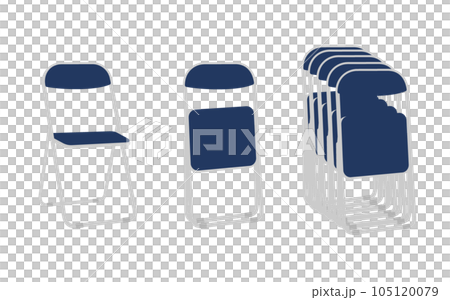 Illustration set of folding pipe chair 105120079