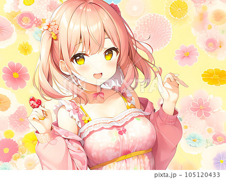 女の子のイラスト素材 105120433