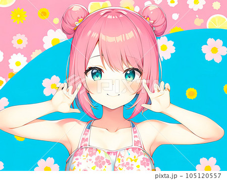 女の子のイラスト素材 105120557