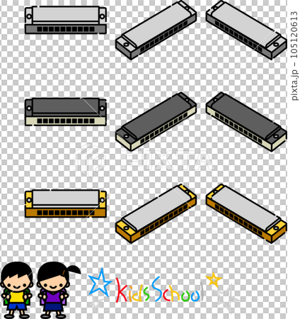 口琴簡單圖標風格向量素材集 105120613