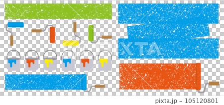 ペンキとペンキローラーのイラスト ペンキとペンキローラーのイラスト 105120801