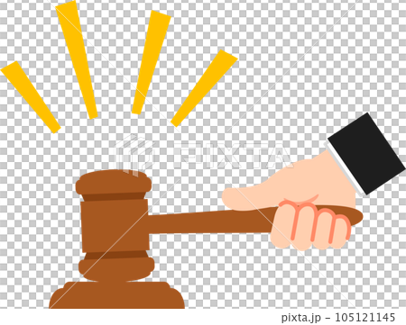 ガベルを打ち下ろす手 105121145