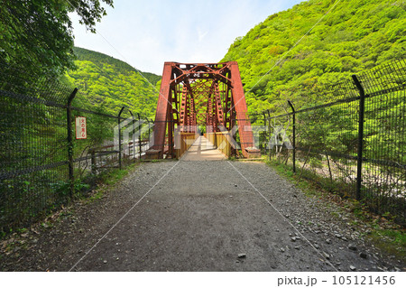 初夏の旧福知山線　廃線を利用したハイキングコース　渓谷とトンネル群 105121456