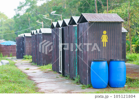 Wooden toilet or Portable toilets for male and female at National Park Thailand Wooden toilet or Portable toilets for male and female at National Park Thailand 105121804