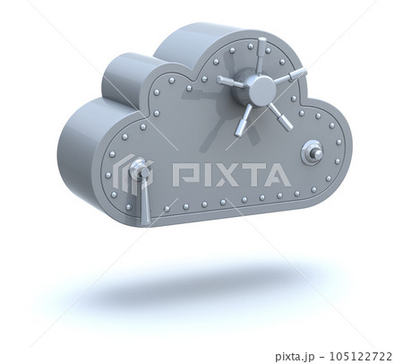 Safe cloud computing 3D concept over white background 105122722