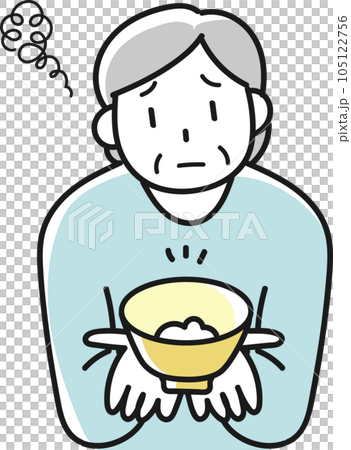 減少大米飲食，臉上不滿意的高級女性 105122756