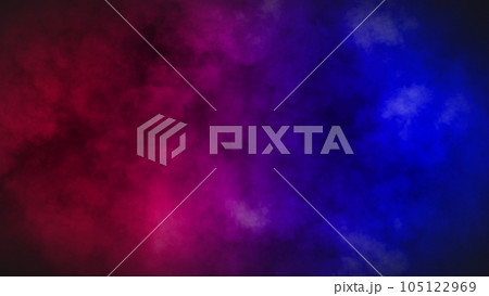 Smoke or fog with red and blue fill lights background 105122969