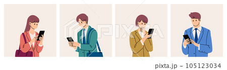 スマートフォンを使うビジネスパーソン スマートフォンを使うビジネスパーソン 105123034