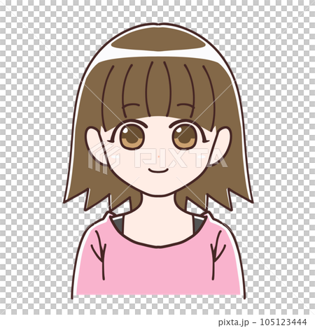 Smiling bob hair woman icon Smiling bob hair woman icon 105123444