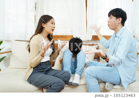 Asian family in action. Asian family in action. 105123463