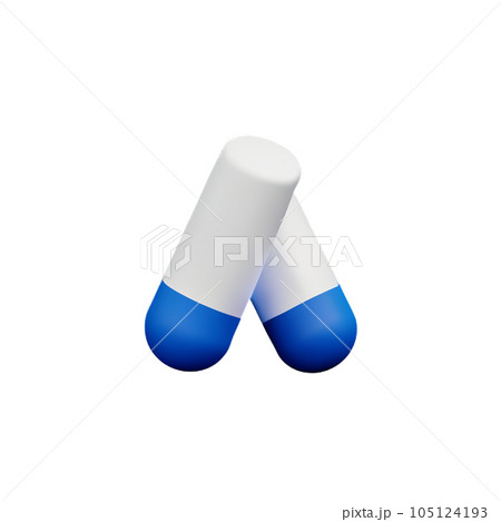 icon sticker realistic design on paper pills 3d 105124193
