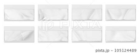 Fabric samples mockup, template of textile samples 105124489