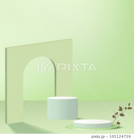 Abstract background with green color geometric 3d podiums. Vector Abstract background with green color geometric 3d podiums. Vector 105124739