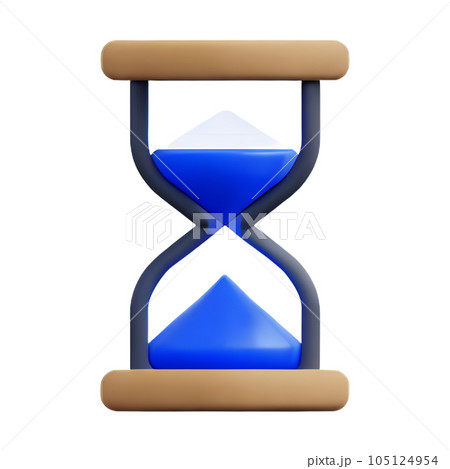 blue hourglass in sand icon blue, cartoon style 3d 105124954