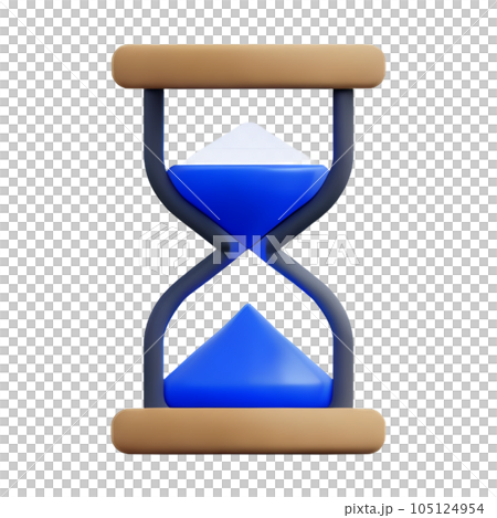 blue hourglass in sand icon blue, cartoon style 3d 105124954