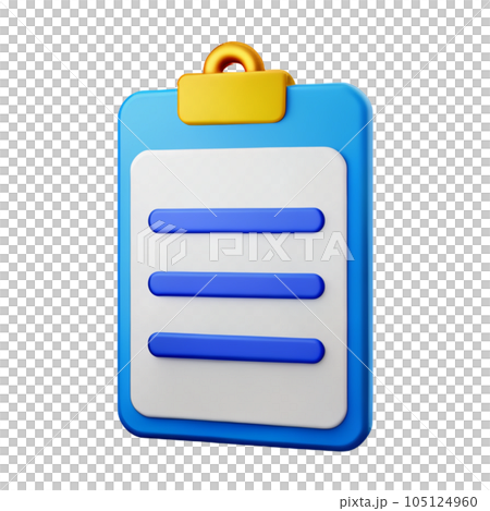 clipboard with blank paper sheet 3d clipboard with blank paper sheet 3d 105124960