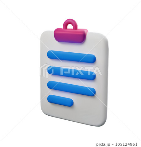 clipboard with blank paper sheet 3d clipboard with blank paper sheet 3d 105124961