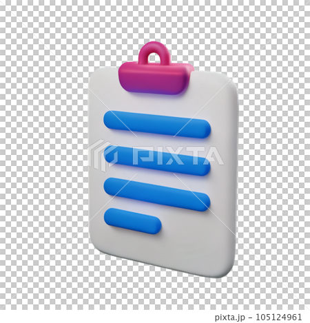 clipboard with blank paper sheet 3d clipboard with blank paper sheet 3d 105124961