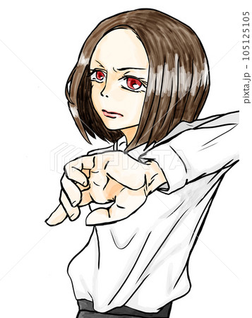 手を振り払う女性のイラスト。不機嫌な女の子の絵 手を振り払う女性のイラスト。不機嫌な女の子の絵 105125105
