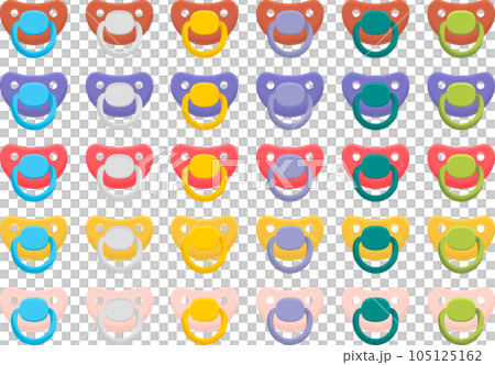 big set baby pacifiers, dummy with rubber nipple 105125162