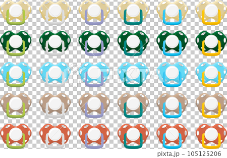 big set baby pacifiers, dummy with rubber nipple 105125206