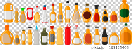 big kit varied glass bottles filled liquid apple vinegar 105125406