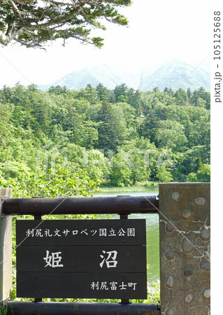 姫沼の標識 利尻島 北海道 姫沼の標識 利尻島 北海道 105125688