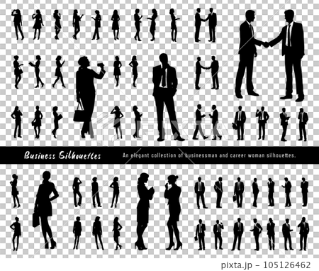 Collection of silhouettes of businessmen and career women 105126462