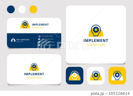 Implement logo design with editable slogan....のイラスト素材 [105126614] - PIXTA
