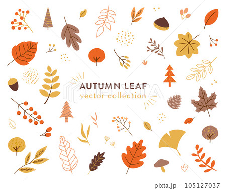 秋の葉っぱのベクターイラスト素材(アイコン) 105127037