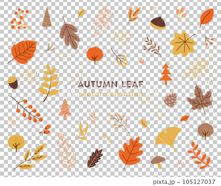 Autumn leaf vector illustration material (icon) 105127037