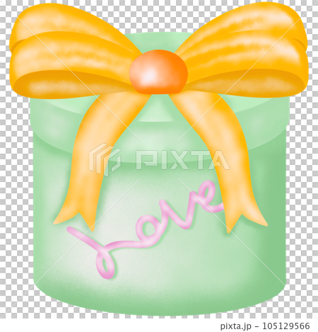 a cup of hot dog with a gift box 105129566