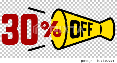 30% off megaphone icon 105130534