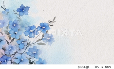 Abstract Floral Blue Phlox Bifida Flower Watercolor Background On Paper AI Generated Abstract Floral Blue Phlox Bifida Flower Watercolor Background On Paper AI Generated 105131069