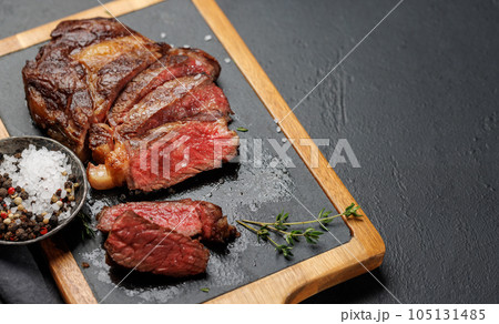 Sliced beef ribeye steak 105131485