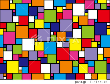 カラフルな正方形の構成　シームレスなパターン 105133046