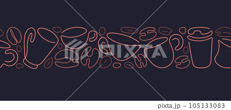 Coffee line pattern. Vector abstract espresso cup Coffee line pattern. Vector abstract espresso cup 105133083