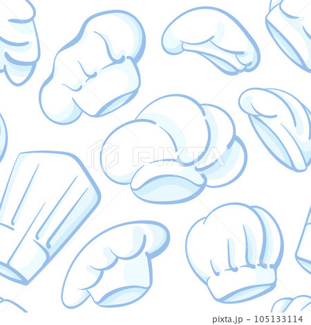 Chef hats pattern. Vector cook caps. Graphic set 105133114