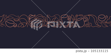 Tea abstract border Vector pattern Continuous line 105133115