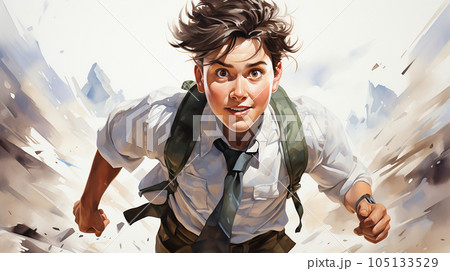 走る男の子、boy running(AI) 105133529