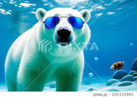 polar bear is seen floating effortlessly polar bear is seen floating effortlessly 105133905