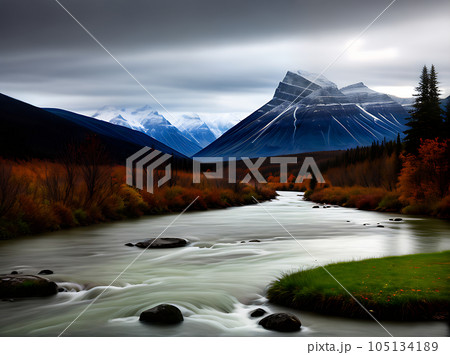 river rain watercolour duotone color palette 105134189